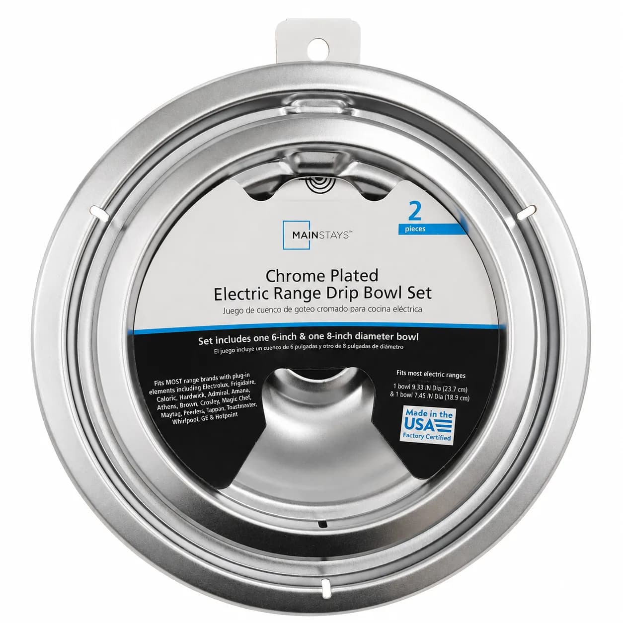 Mainstays Chrome-Plated Electric Range Drip Bowl Set by Mainstays